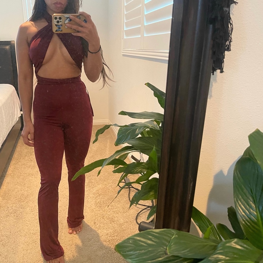 Fashion Nova - Burgundy Jumpsuit